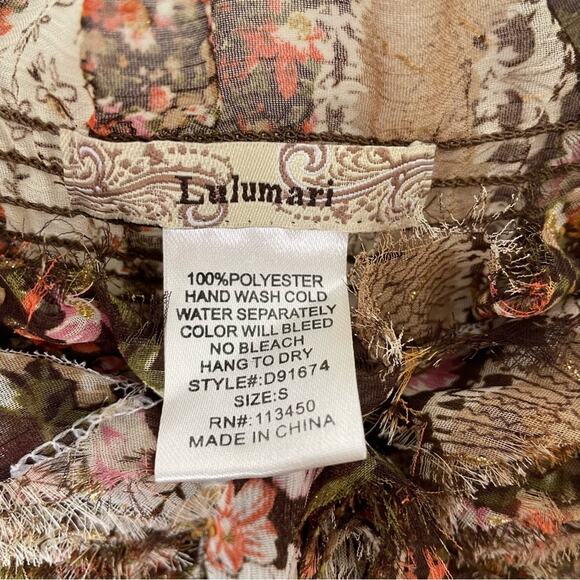 Flowing Peasant Dress Floral Print 1970s Style S - Picture 9 of 9